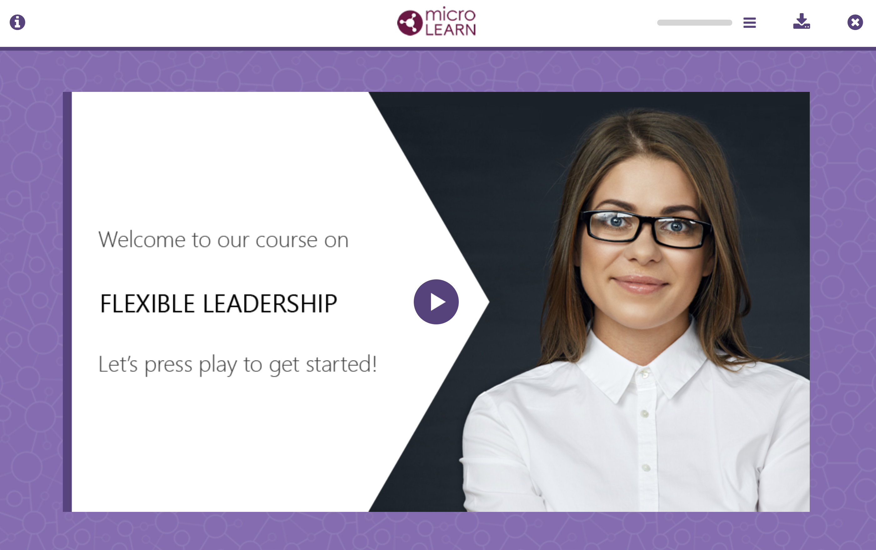 This image shows a screen shot of the flexible leadership module