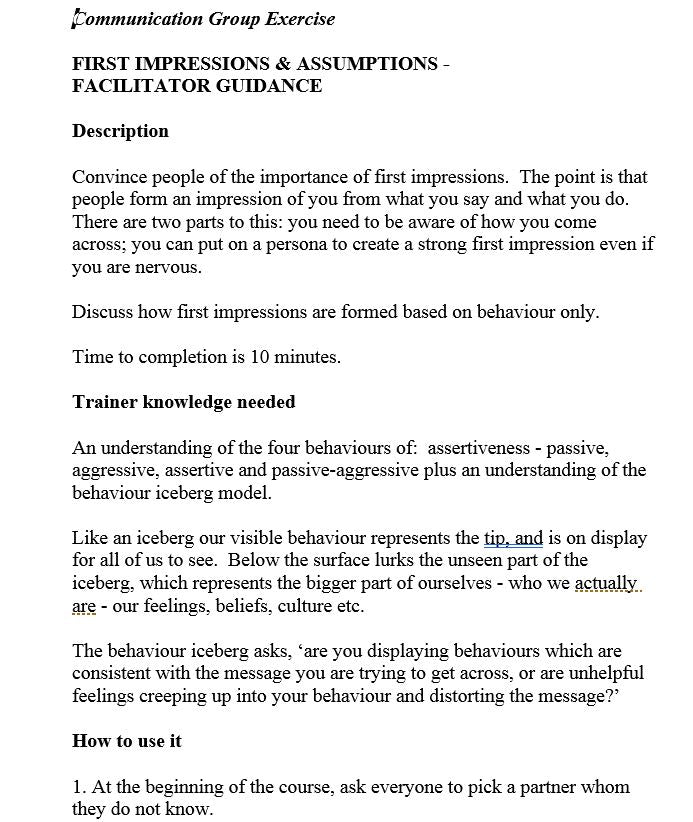 Sales Skills - Training Workshop Pack
