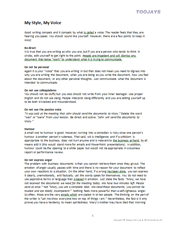 Business Writing - Skills Development Workbook