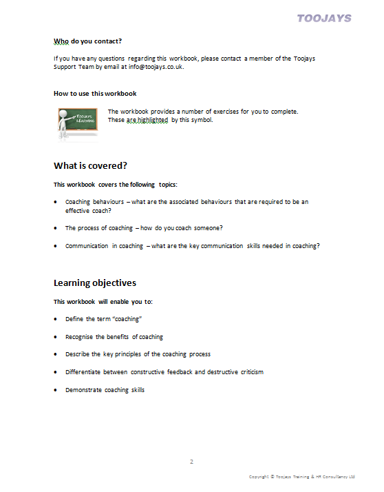 Coaching Skills - Skills Development Workbook