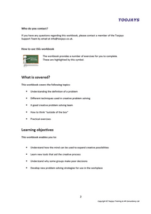Creative Problem Solving Skills - Skills Development Workbook