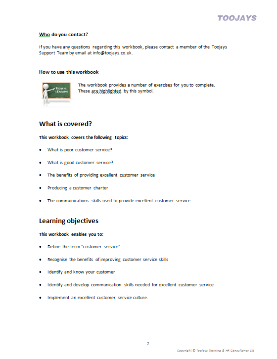 Customer Service Skills - Skills Development Workbook