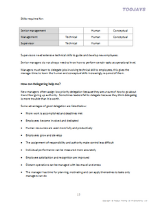 Delegating Skills - Skills Development Workbook