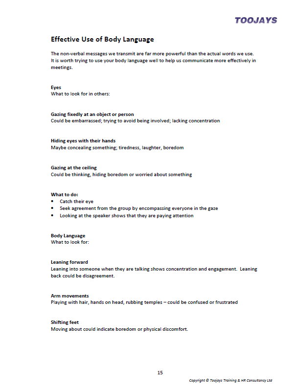 Effective Meetings - Skills Development Workbook