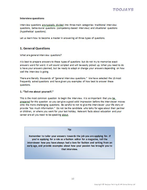 Interview Skills - Skills Development Workbook