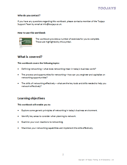 Networking Skills - Skills Development Workbook