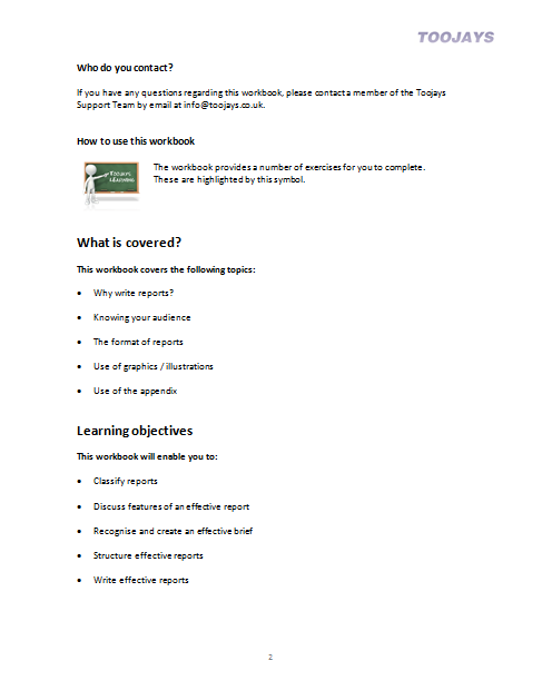 Report Writing Skills - Skills Development Workbook