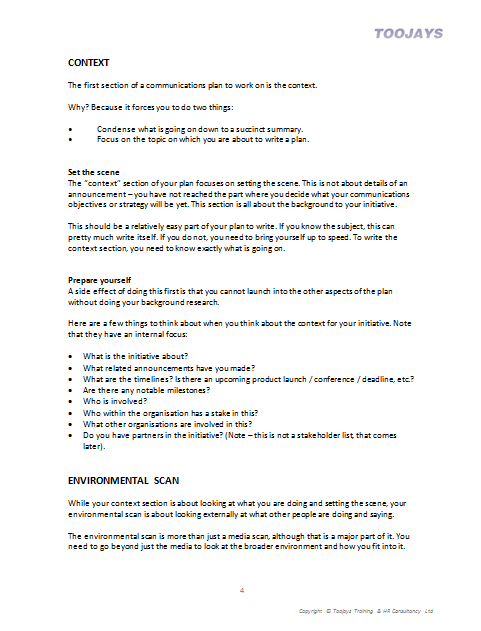 Strategic Communications - Skills Development Workbook