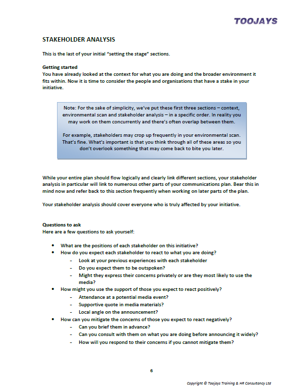 Strategic Communications - Skills Development Workbook
