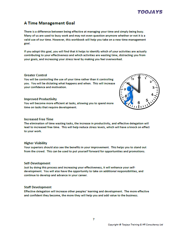Time Management - Skills Development Workbook